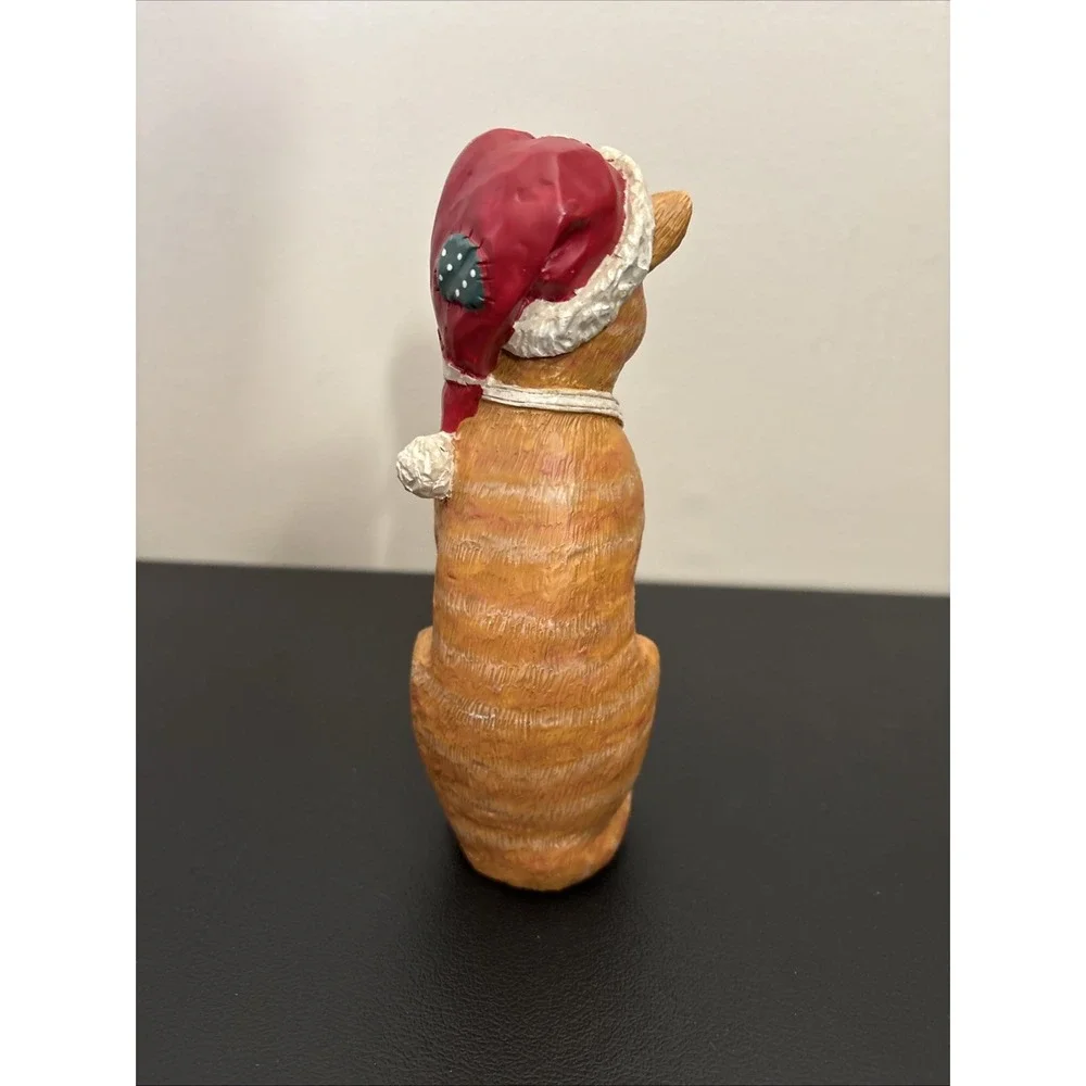 Kandy's Folk Art Kitty Cat W/Santa Hat Kurt S. Adler Christmas